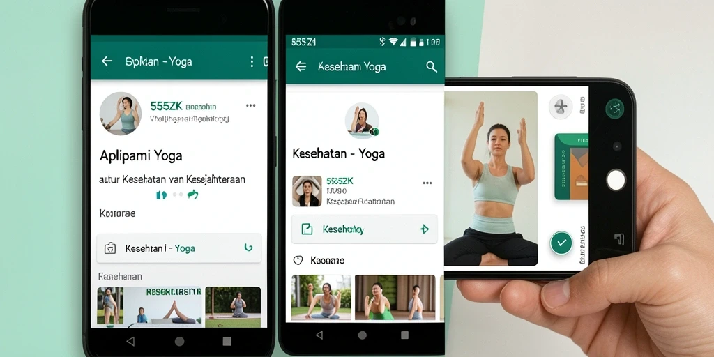 Antarmuka aplikasi 555ZK dengan fitur Yoga yang menarik.