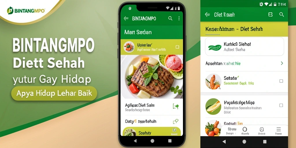 Antarmuka aplikasi BINTANGMPO dengan fitur Diet Sehat yang menarik.