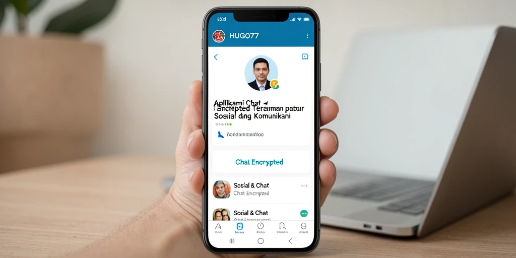 Tampilan antarmuka HUGO77 dengan fitur Chat Encrypted yang memukau.