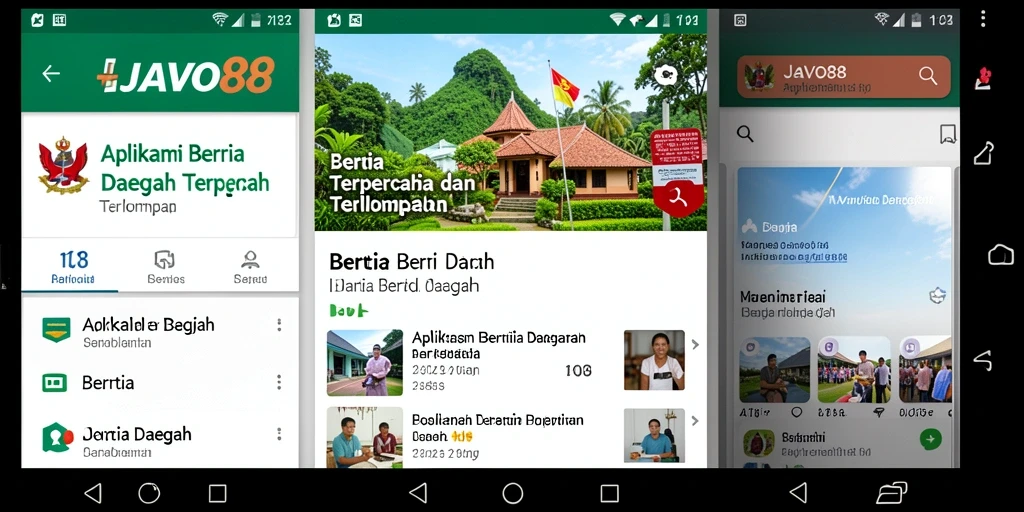 Tampilan antarmuka aplikasi JAVO88 yang informatif dan menarik.