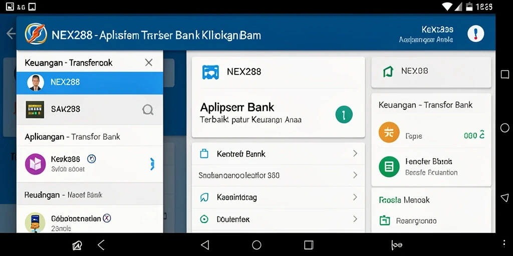Tampilan antarmuka aplikasi NEX288 untuk transaksi Transfer Bank.