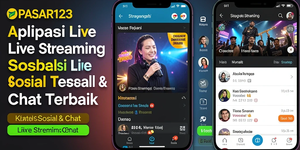 Antarmuka utama PASAR123 dengan fitur Live Streaming yang interaktif.