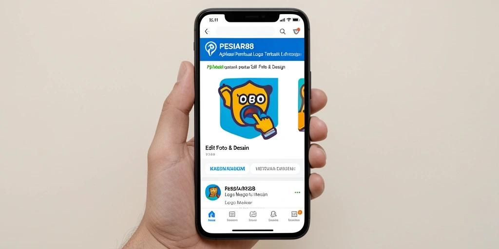 Antarmuka user-friendly PESIAR88 untuk pembuatan logo yang kreatif.