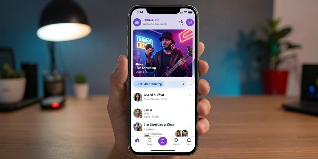 Tampilan antarmuka TURBO78 saat Live Streaming yang menarik dan interaktif.