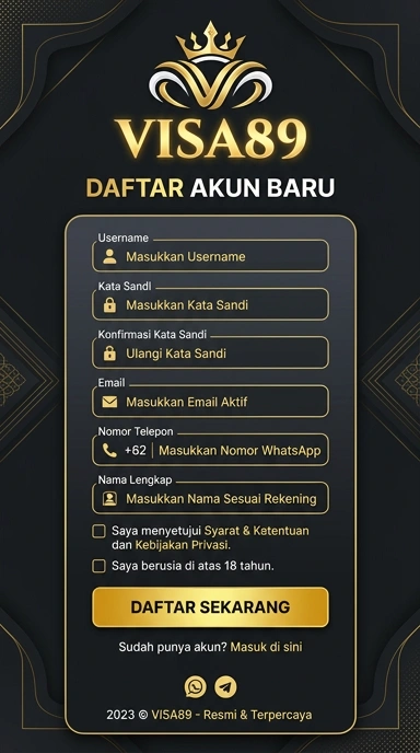 Pendaftaran Akun Baru visa89 untuk Pengguna Android